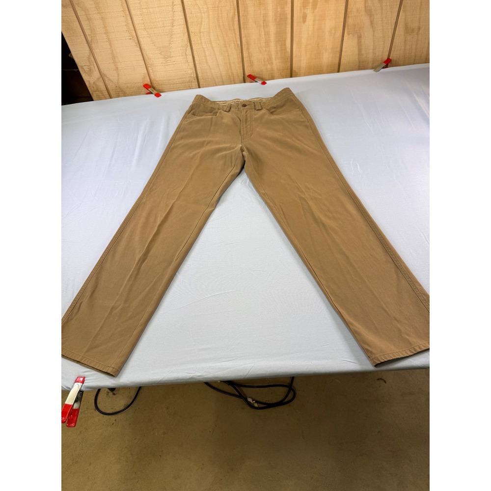 Tommy Bahama Relax Mens 33 Tan Silk Cotton Blend Straight Leg Chino Pants Khaki